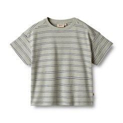 Wheat T-shirt SS Tommy - Sea mist stripe